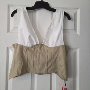 Cider White and Tan Tank Top